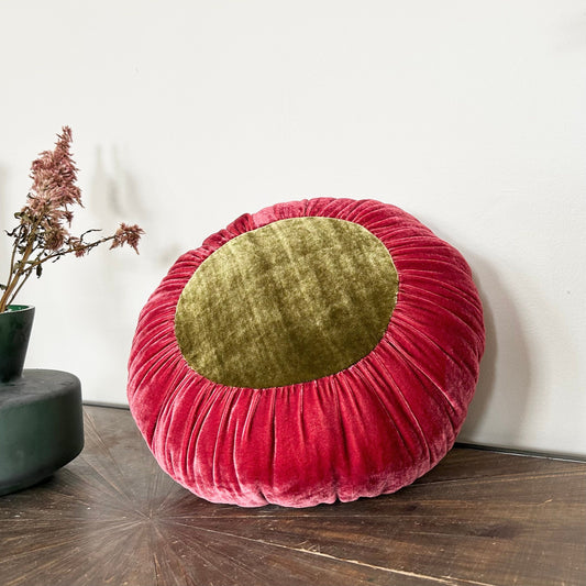 Sun Cushion | Golden Olive & Raspberry