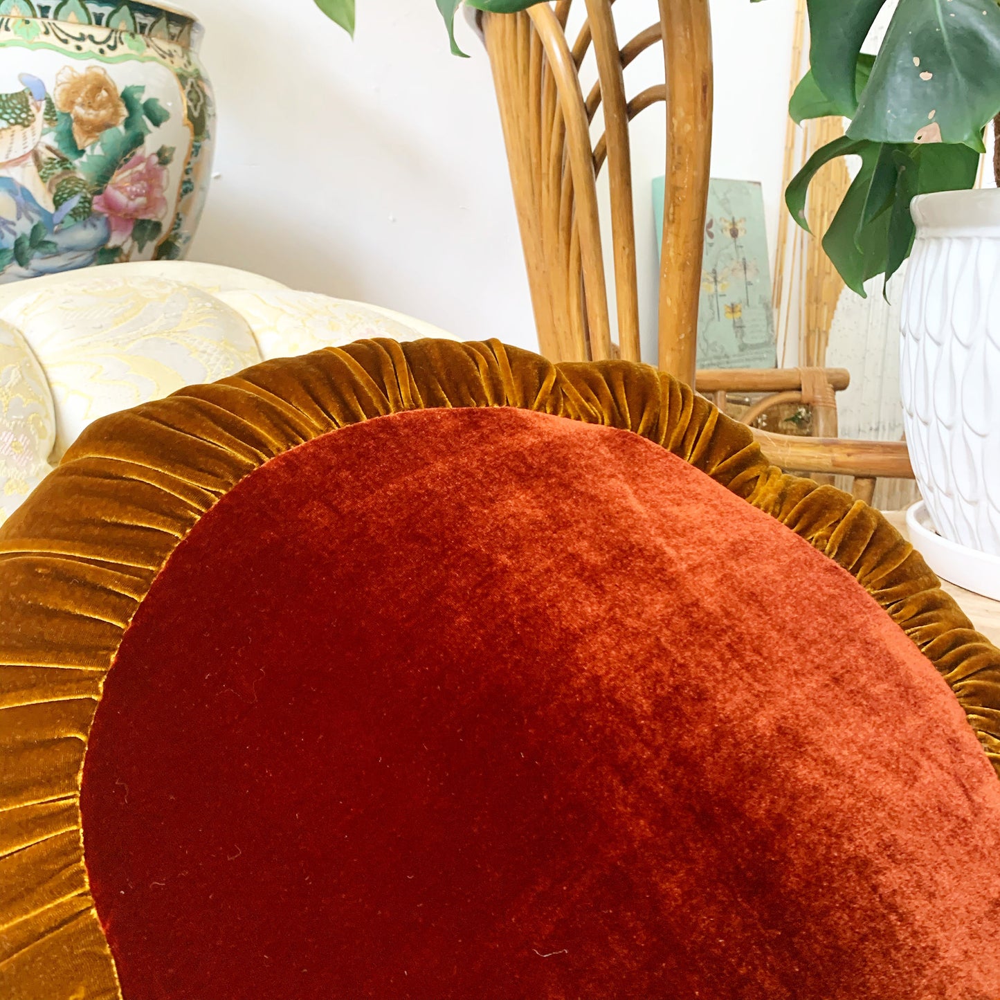 Sun Cushion | Golden Amber & Ruby Red