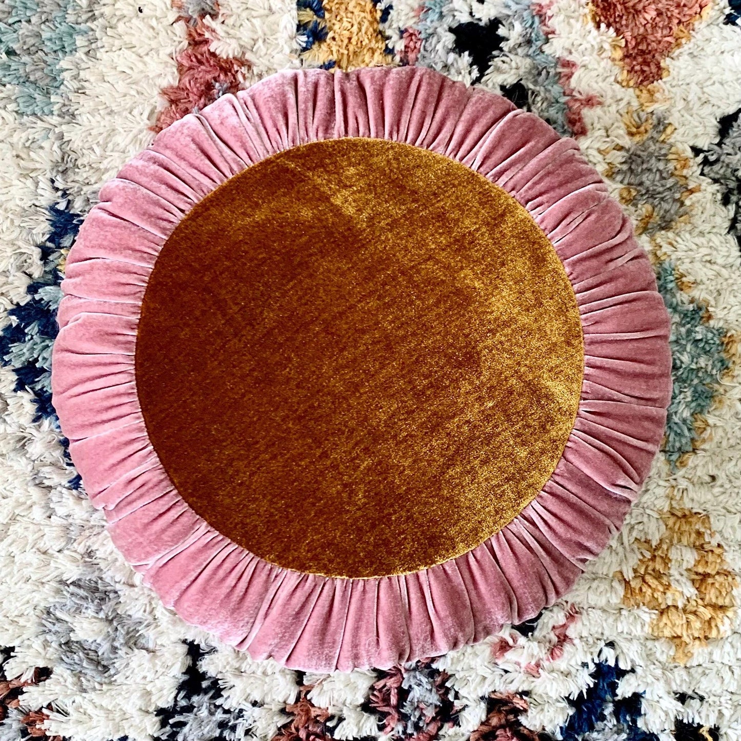 Sun Cushion | Dusty Rose & Golden Amber