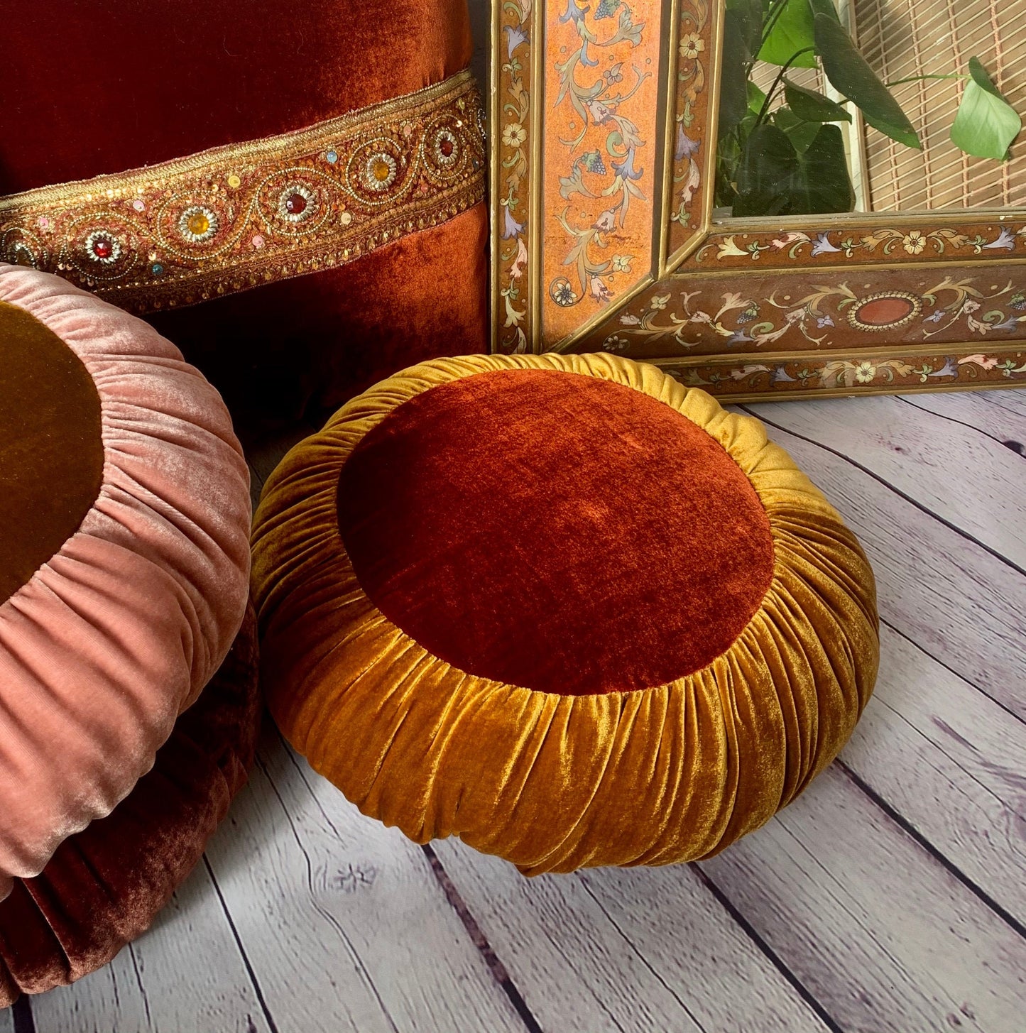 Sun Cushion | Golden Amber & Ruby Red