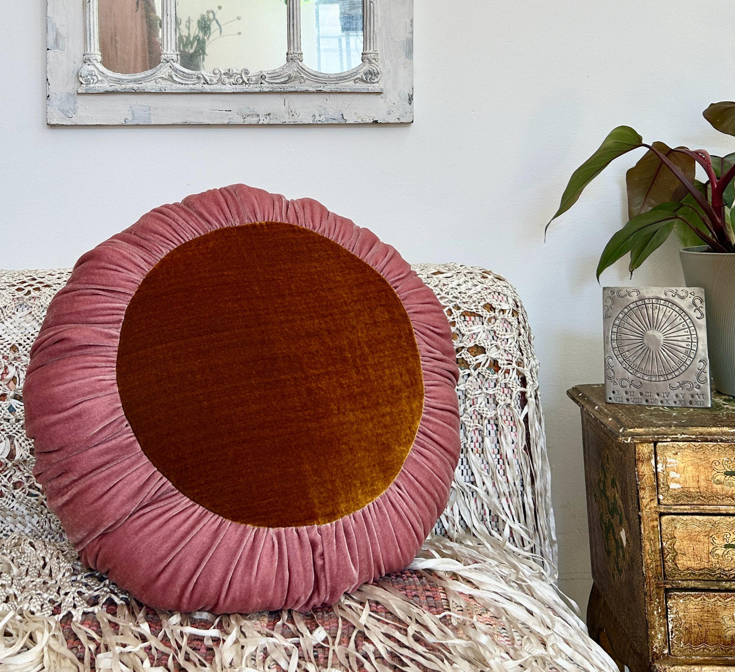 Sun Cushion | Dusty Rose & Golden Amber
