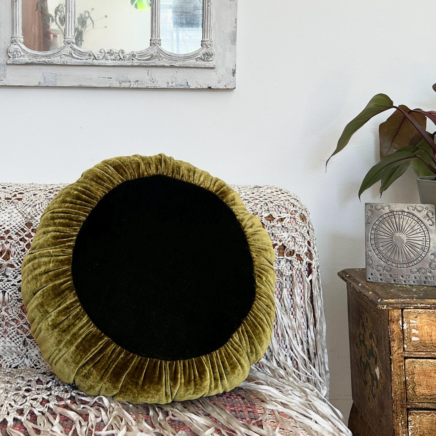 Sun Cushion | Golden Olive & Deep Emerald