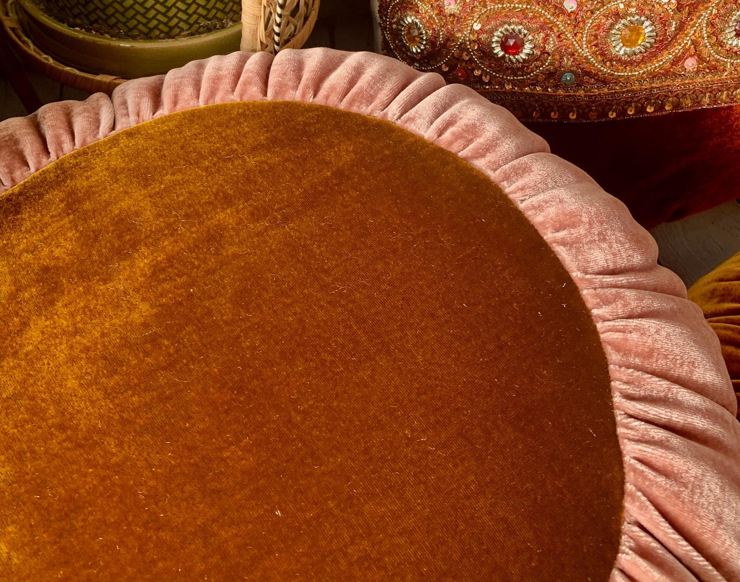 Sun Cushion | Dusty Rose & Golden Amber