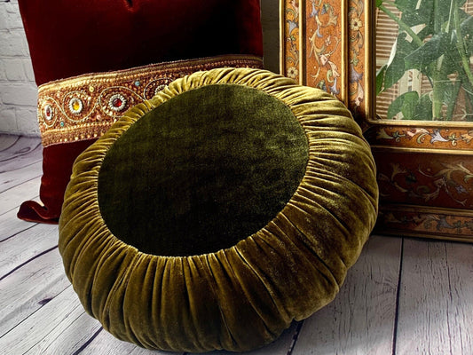 Sun Cushion | Golden Olive & Deep Emerald