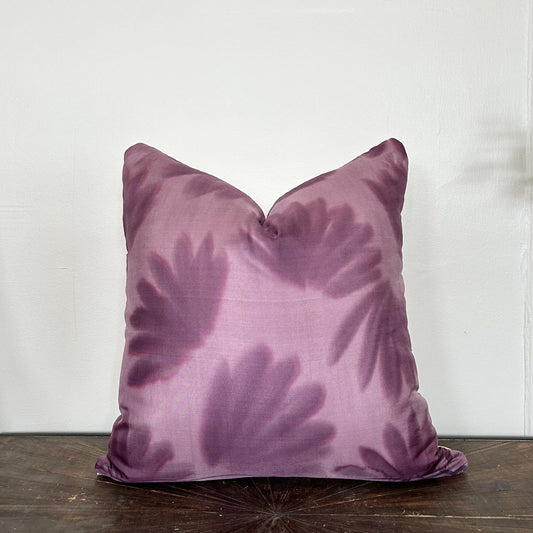 Purple Silk Fan Pattern Pillow Cover – 20x20"