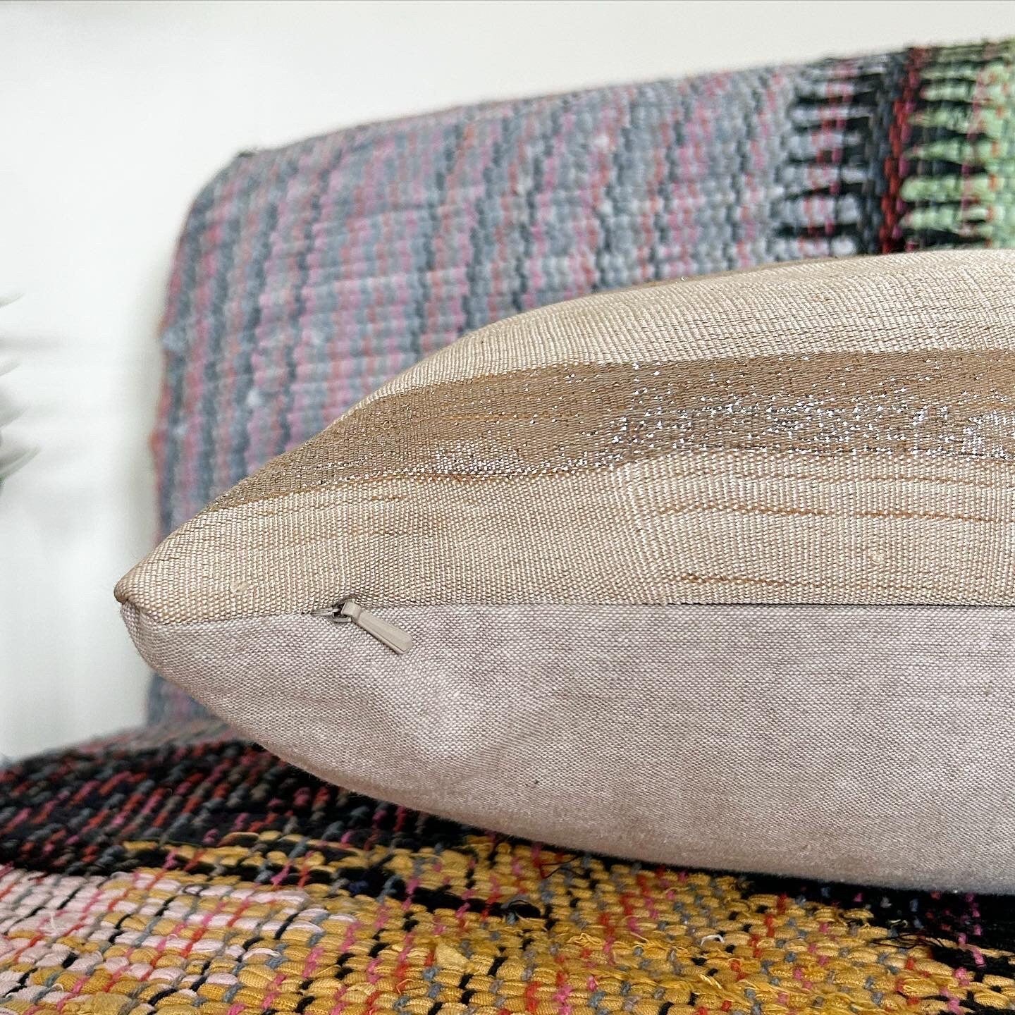 Luxe Metallic Striped Accent Pillow