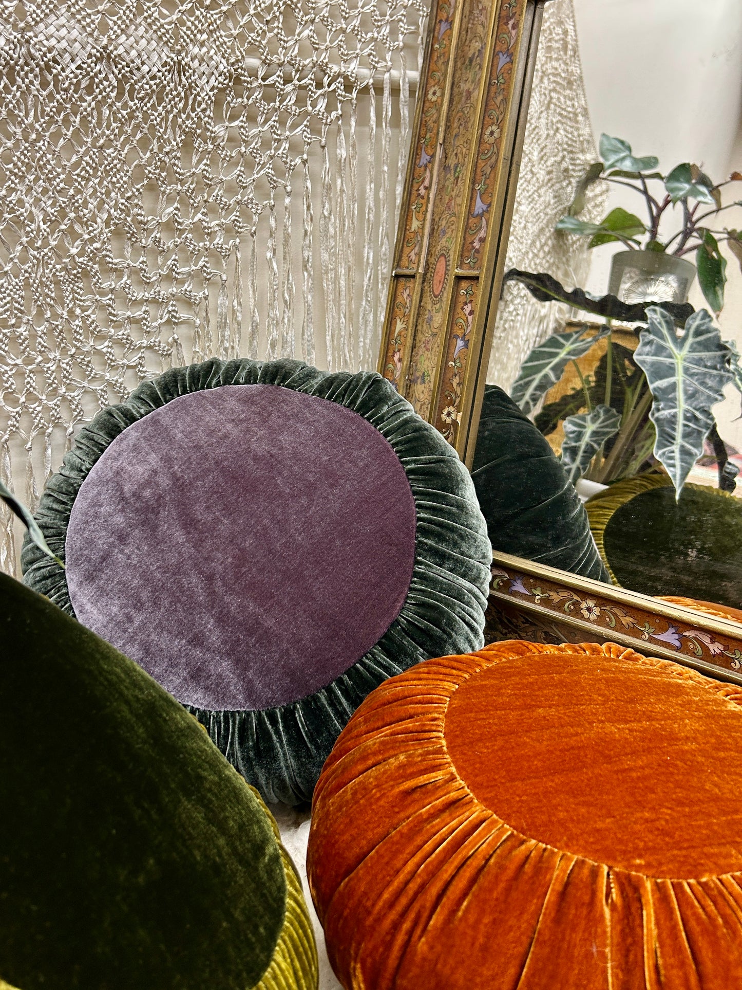 Sun Cushion | Antique Lilac + Mallard Green