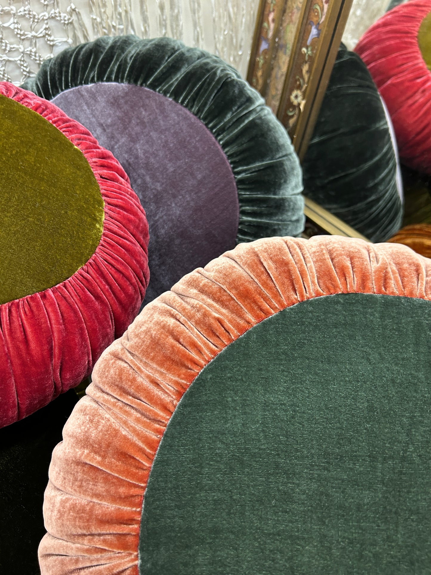 Sun Cushion | Antique Lilac + Mallard Green