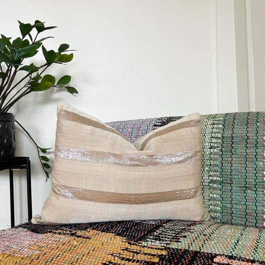 Luxe Metallic Striped Accent Pillow